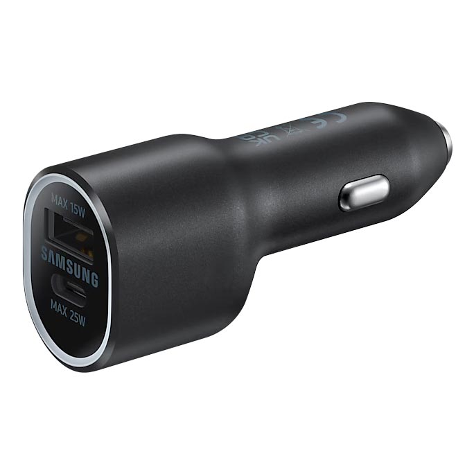 Sasmung-Car-Charger-Duo-01 Samsung Car Charger Duo – 25W & 15W – Black (EP-L4020) - Image 1