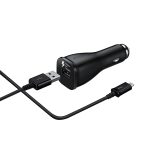 Samsung 2 Port 15W USB-Type C Car Charger (EP-LN920) - Black - Image 2