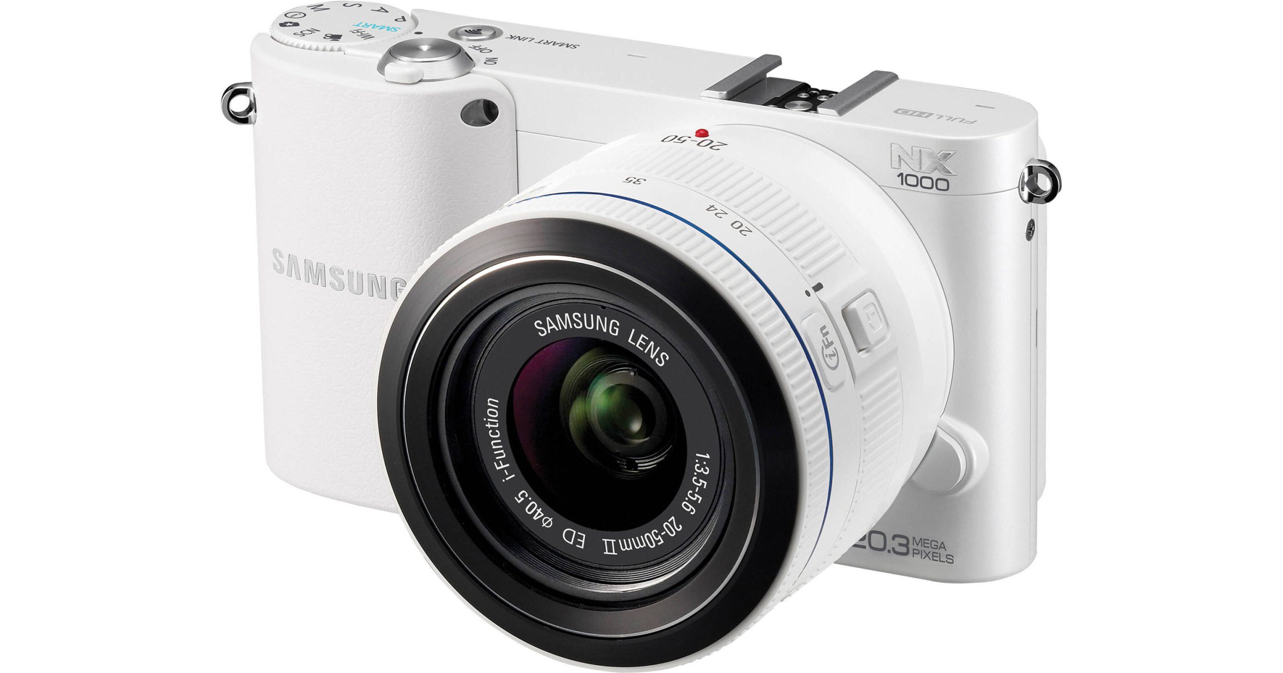 Samsung_EV_NX1000BFWUS_NX1000_Mirrorless_Wi_Fi_Digital_856060 Samsung Smart Camera NX1000 White EV-NX1000F - Image 1