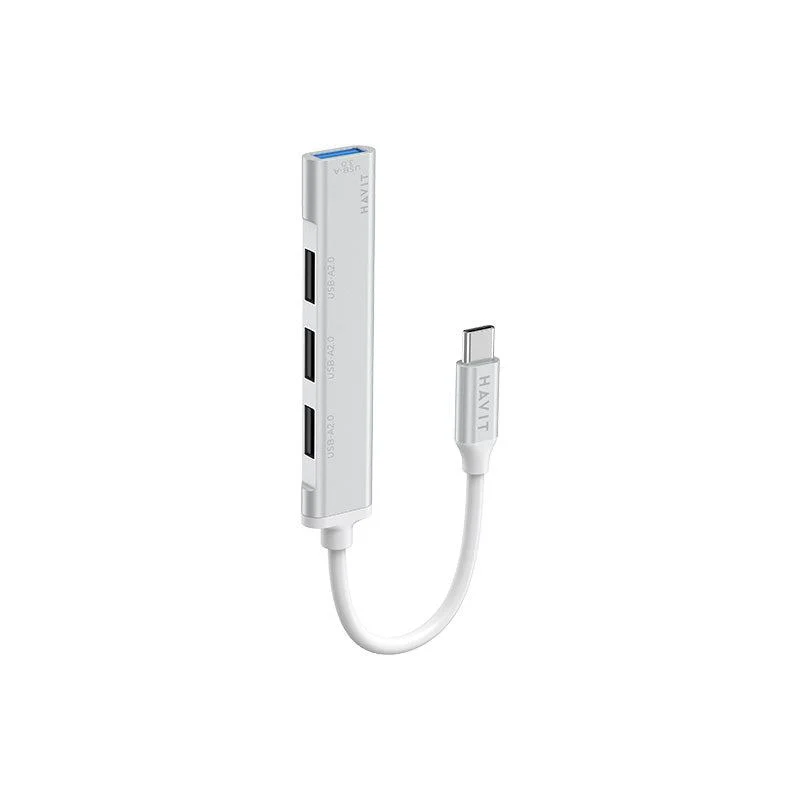 havit-usb-c-hub-hb43-multi-porthavit-business-882452 Havit HB41 4 IN 1 USB-C HUB (Silver) - Image 1